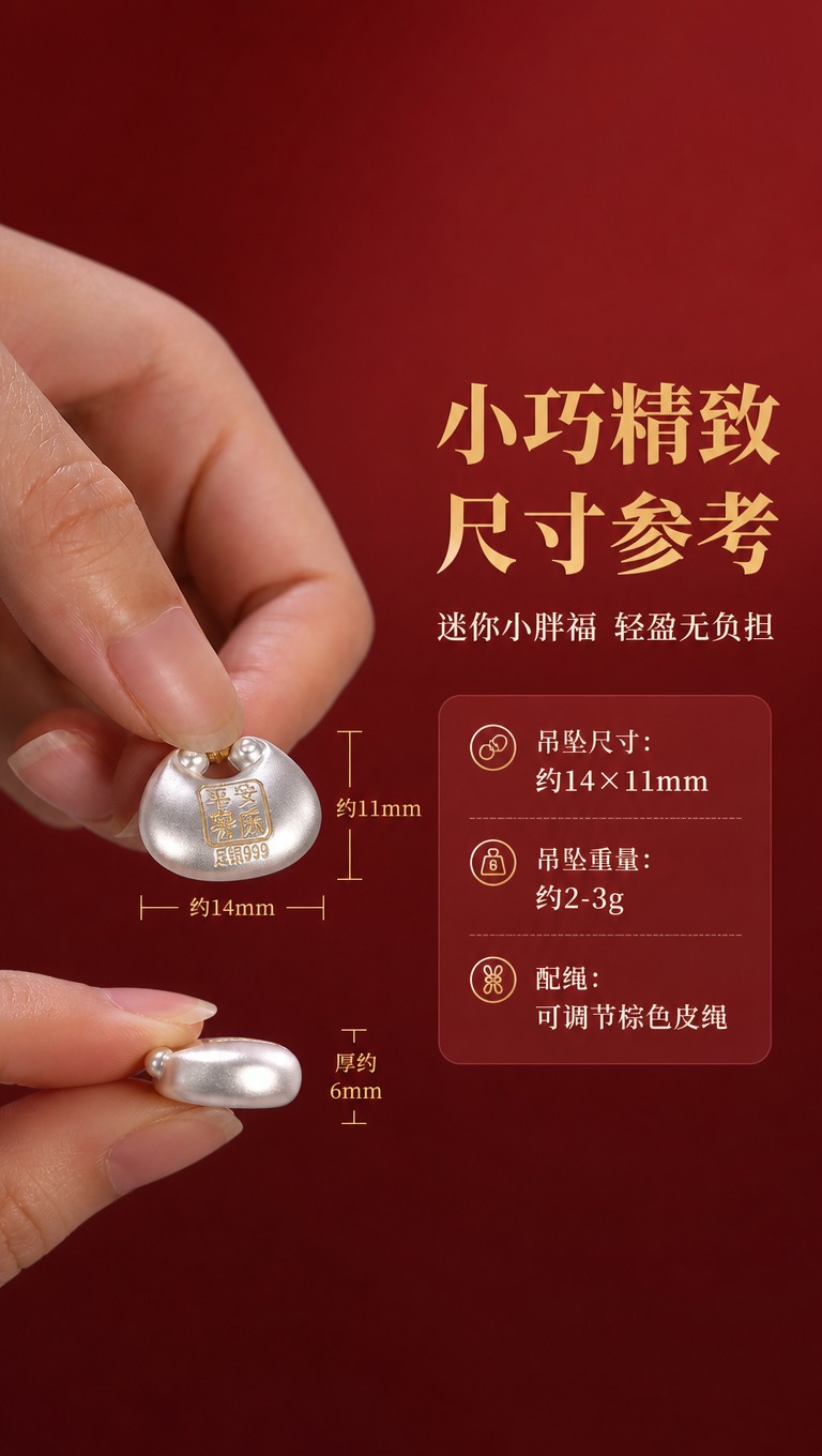 [商品] 使用【图6】手指捏持的平安喜乐款小胖福吊坠；保留胖福… - 图片创意预览