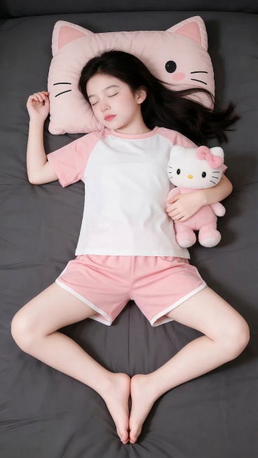 把图1的短袖和裤子给图的2的人物穿上，保留原场景光影，保持图2的人物的五官和发型不变，图片宽高尺寸不变，背景不变，鞋人物姿势不变，保持图1的短袖和裤子的款式材质不变和颜色不变预览效果