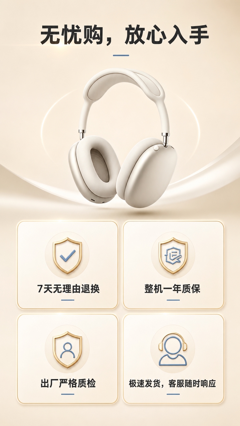 [商品] 使用【图7】耳机+四张售后权益卡片图；保留耳机外观、… - 图片创意预览