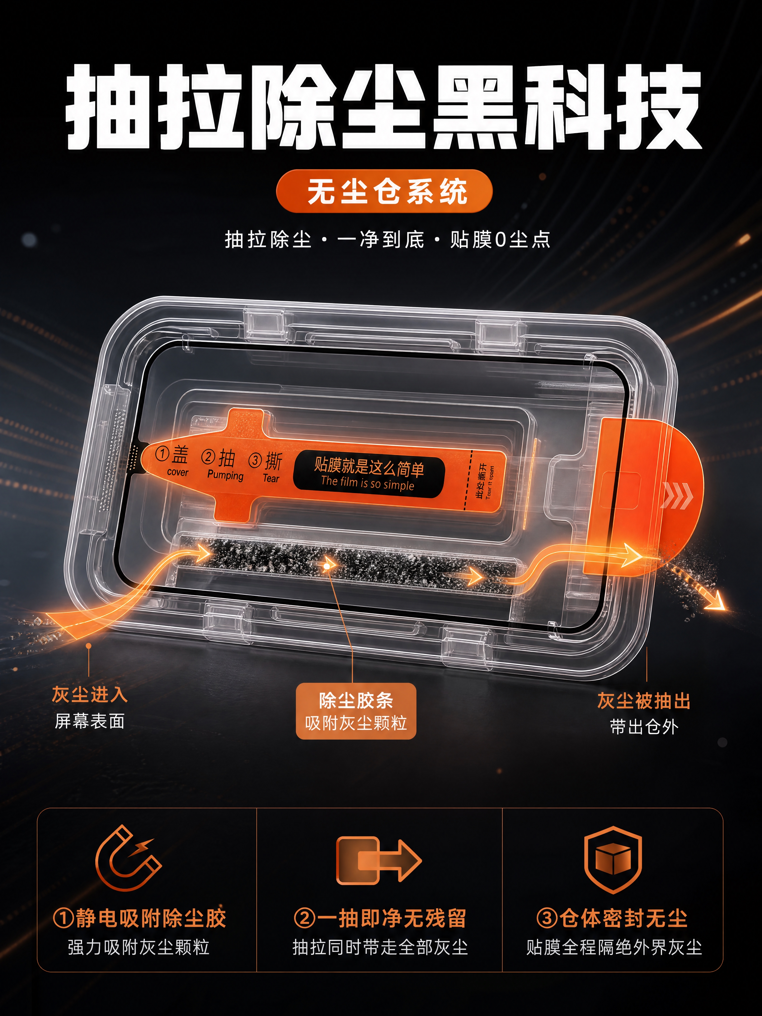 [商品] 使用【图1】苹果无尘仓钢化膜；保留透明无尘仓外壳、黑… - 图片创意预览