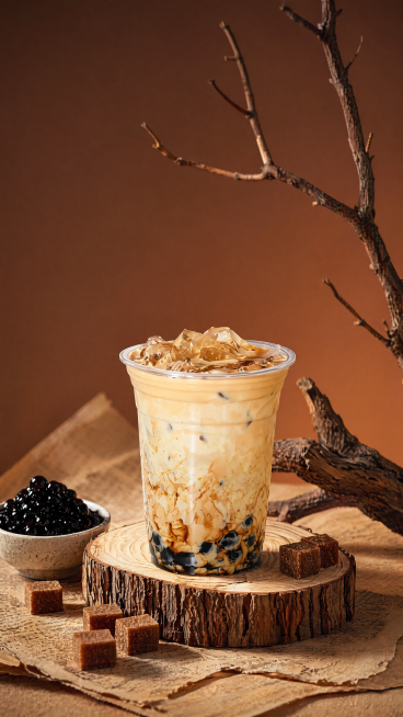 冰奶茶，严格参照上传产品图（https://gdesign-dam-hz.dancf.com/36891376219170984/0bf20c27a2644c6184f1b5ad104e230a.pn预览效果