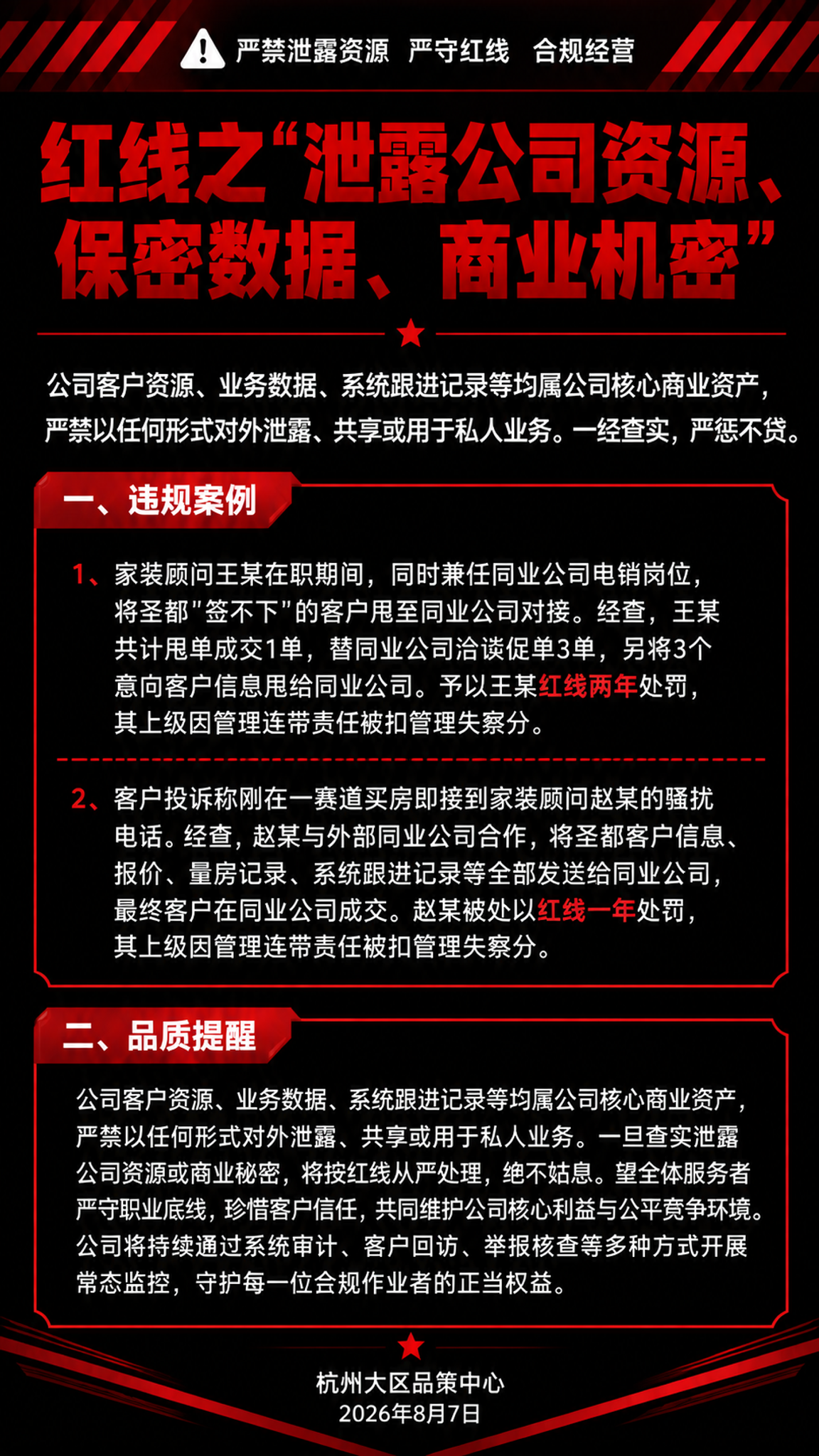 按照参考图的版式风格重新设计海报，主题改为"泄露公司资源、保密… - 图片创意预览