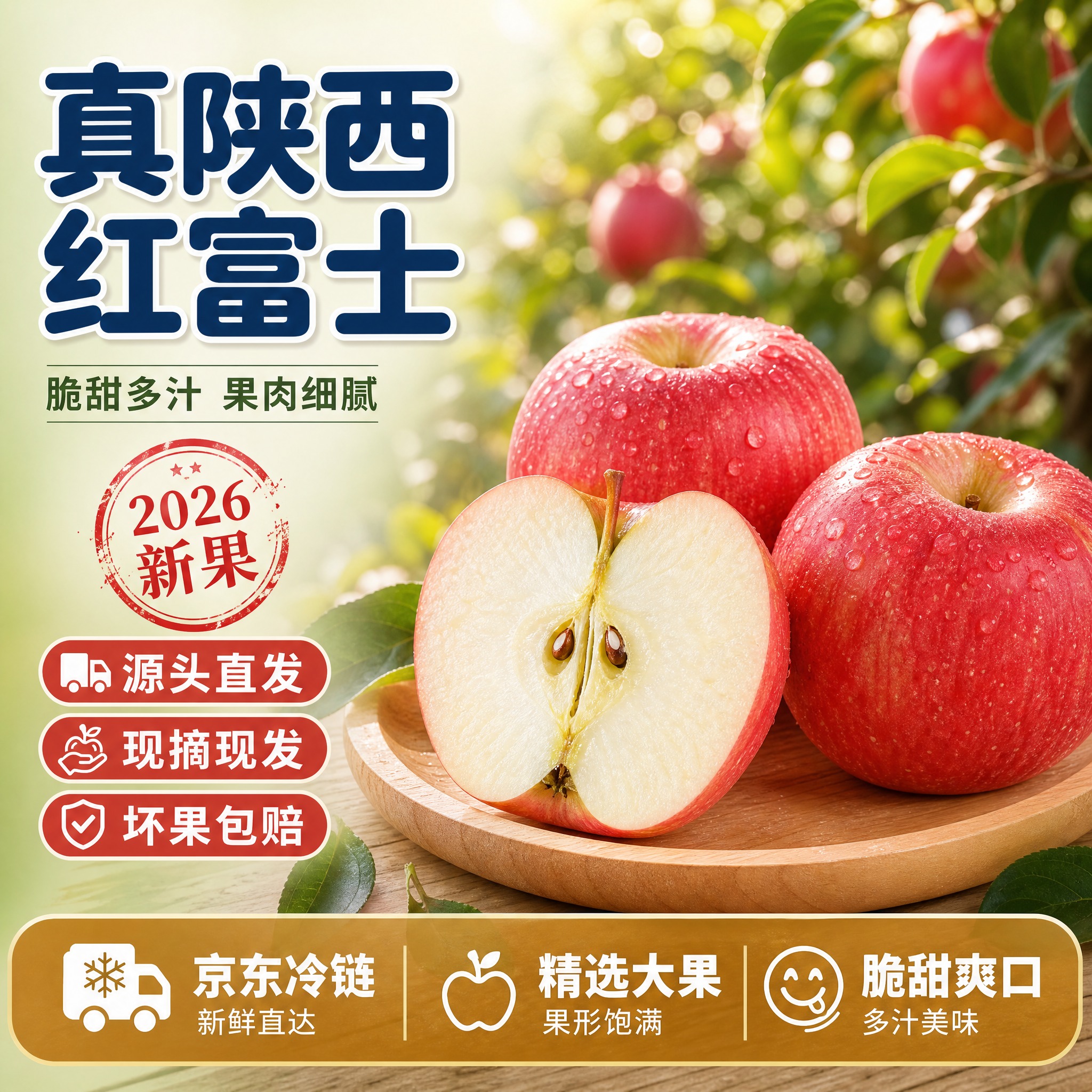 [主图-1] 陕西红富士苹果精品主图，版本6完整+纵向剖开，展… - 图片创意预览