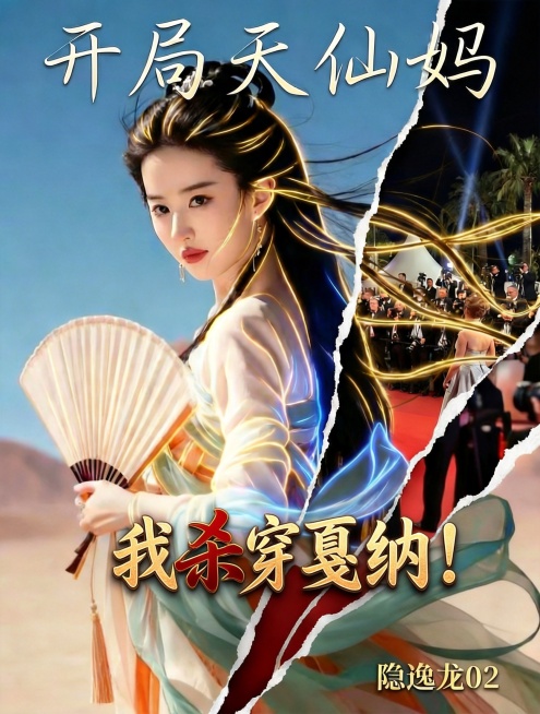 将文字“我杀穿戛纳！”移动到女子的手的下方位置预览效果