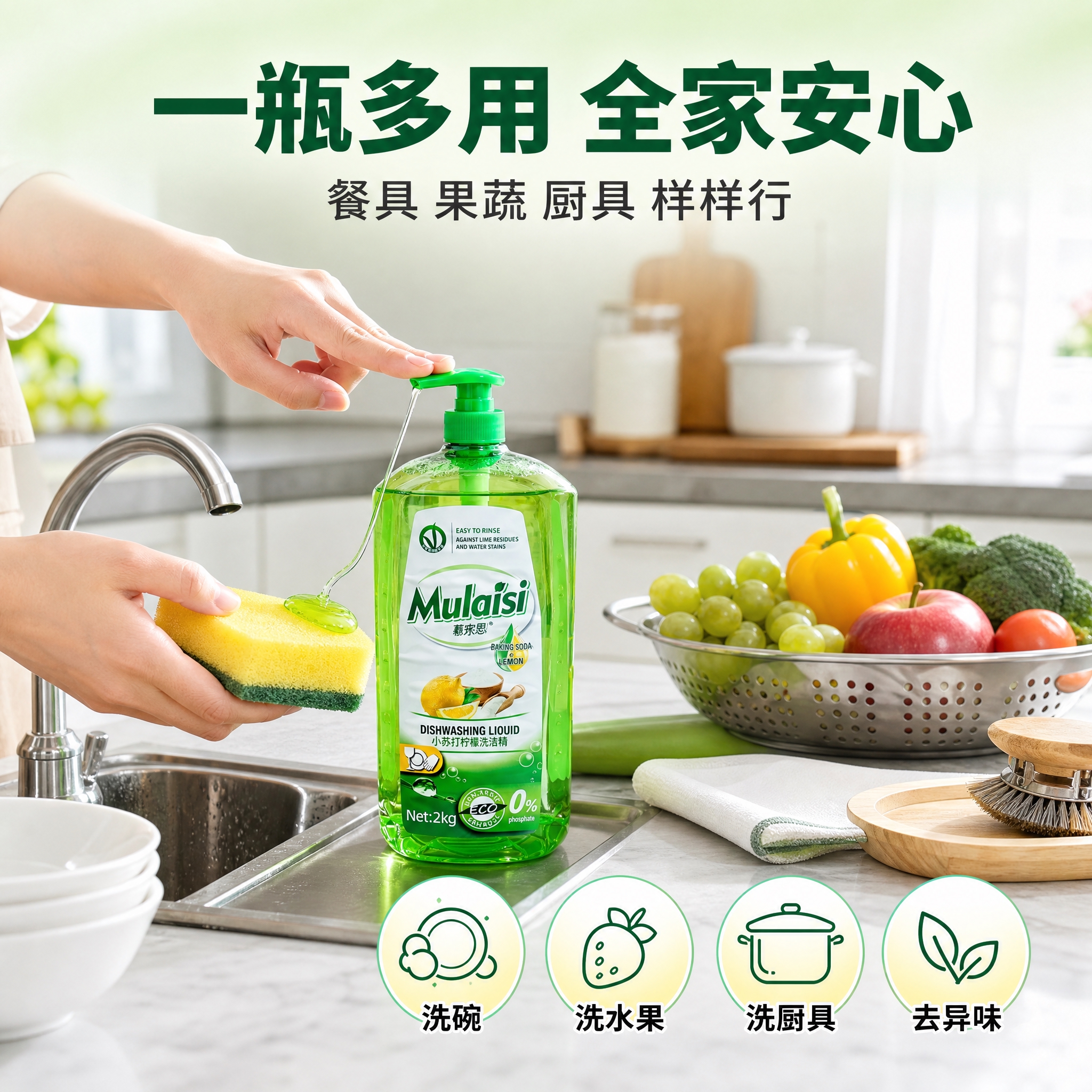[主图-4] 场景适用与使用方式，展示家庭厨房真实使用场景和多… - 图片创意预览