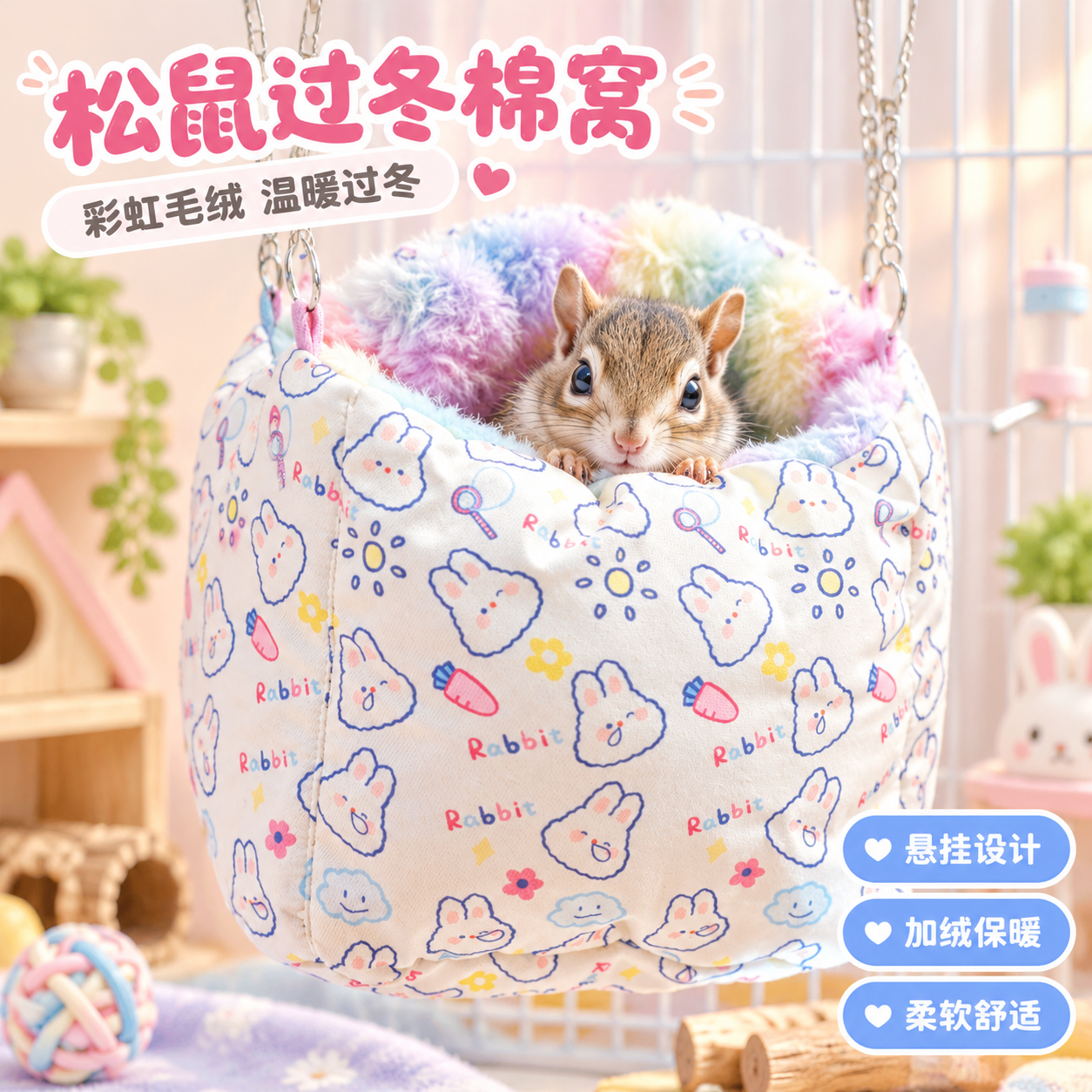 [主图-1] 松鼠过冬棉窝首图，核心任务是展示产品整体外观与保… - 图片创意预览
