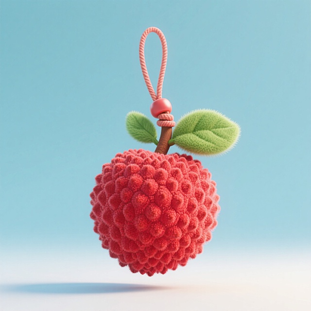 红色荔枝挂饰挂在包上