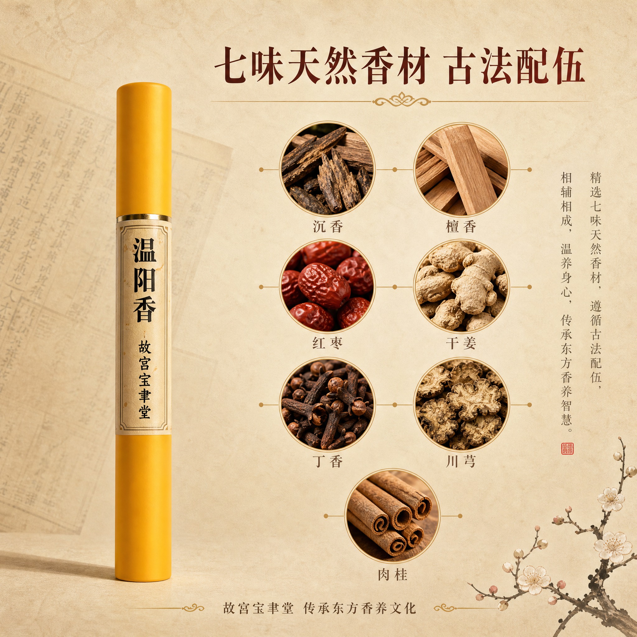 [主图-3] 香材配方展示图，展示温阳香精选的天然香材种类与东… - 图片创意预览