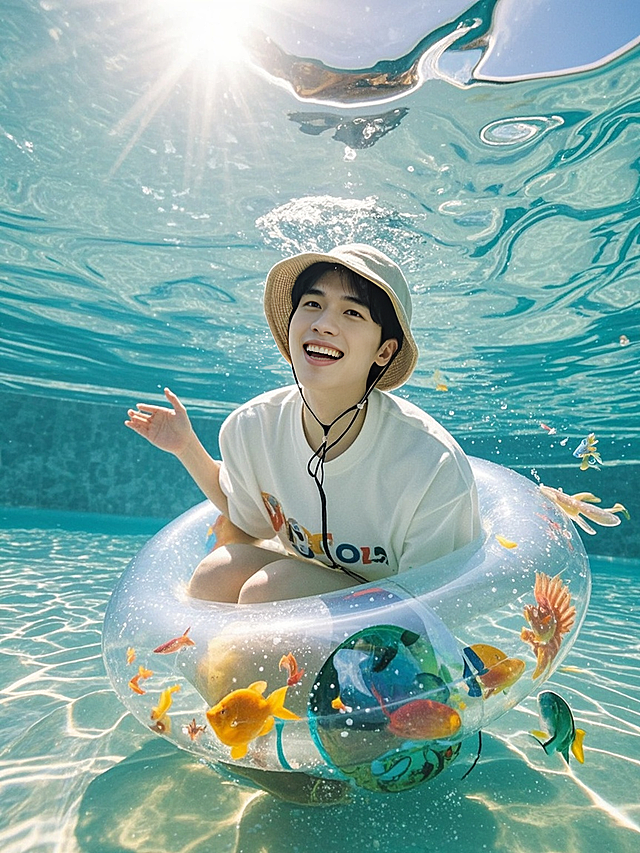 写实摄影，大片，水下拍摄