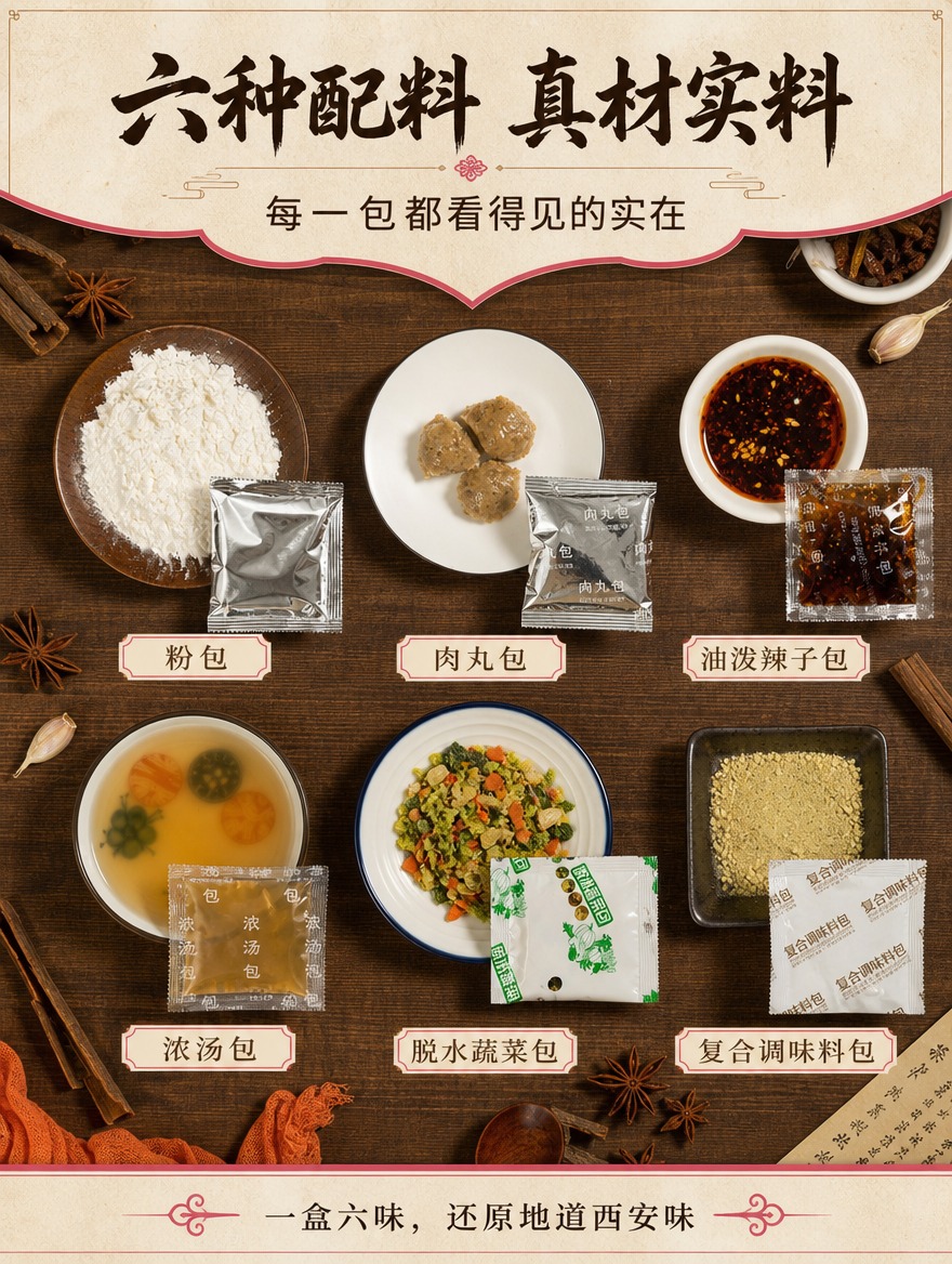 [商品] 使用【图2】料包全家福、【图3】配料平铺展示图；保留… - 图片创意预览