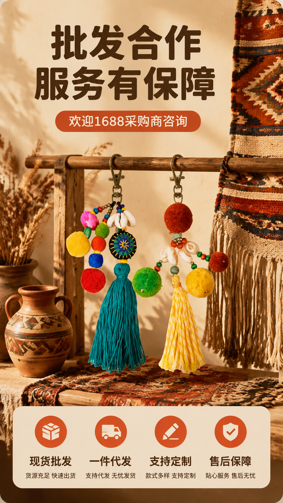 [商品] 使用【图4】贝壳串珠流苏款和【图8】暖彩流苏款悬挂于… - 图片创意预览