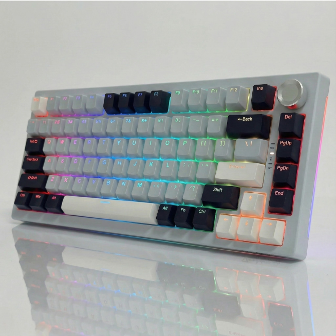 图1键盘键帽增加RGB背光光效，键帽上的字母严格按照图2的字母来预览效果