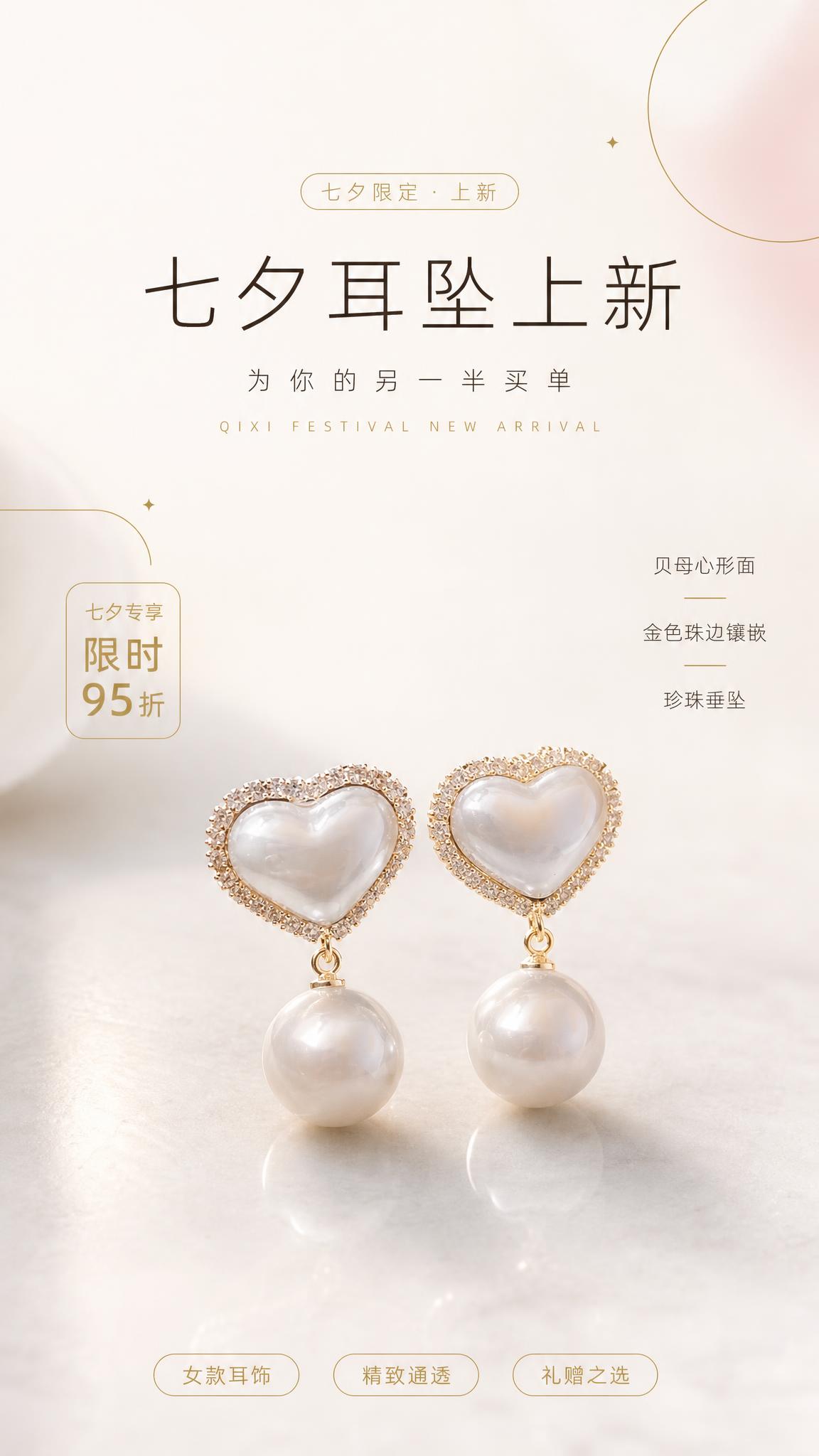 以上传的商品图为唯一商品主体来源，重制为 9:16 竖版七夕上… - 图片创意预览