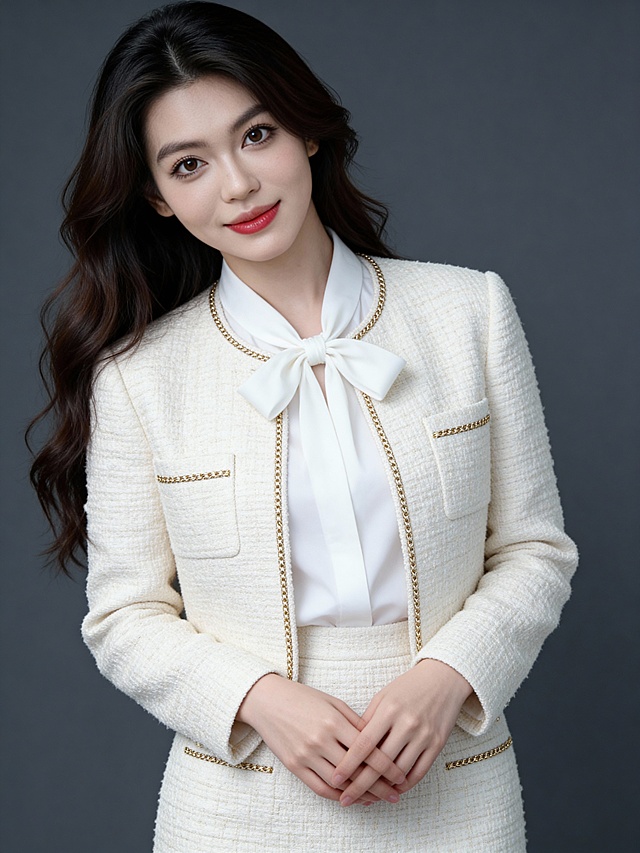 知性优雅小香风女生照片