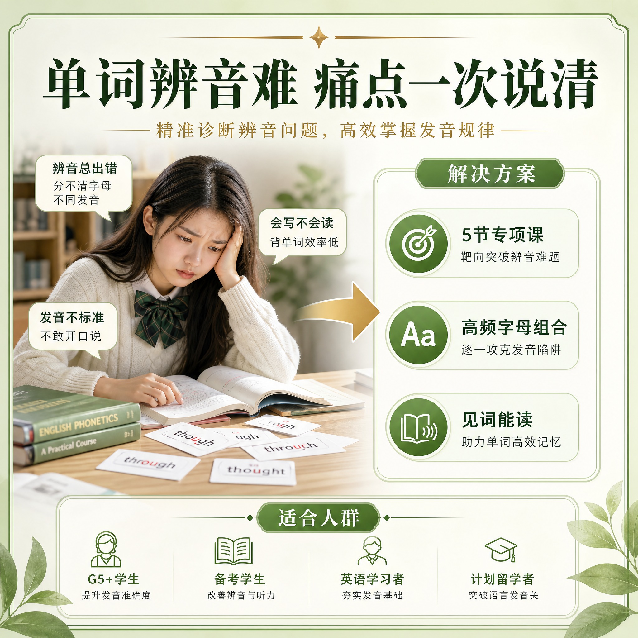 [主图-2] 音标学习痛点与解决方案 激发兴趣 [统一基调]… - 图片创意预览