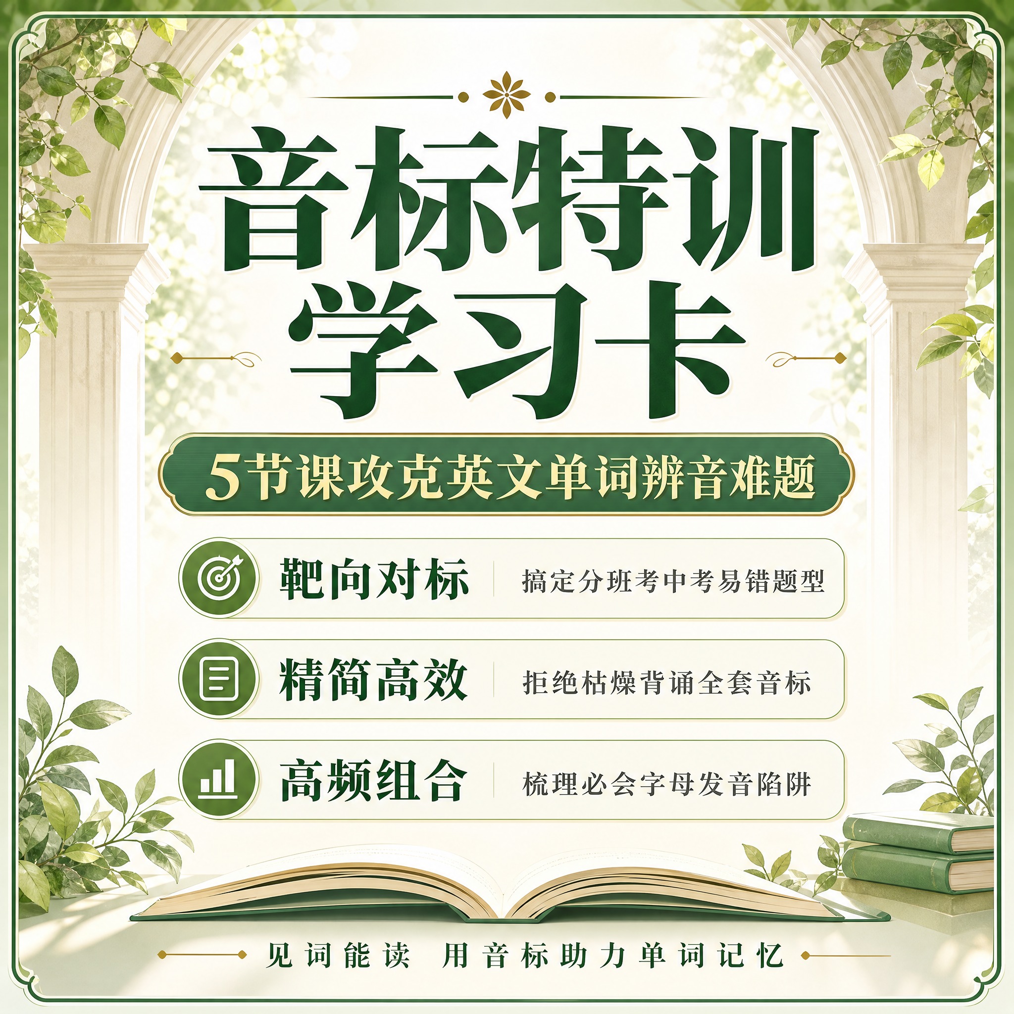 [主图-1] 音标特训学习卡 主题首图 [统一基调] 清新抹茶… - 图片创意预览
