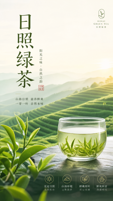 生成日照绿茶海报预览效果