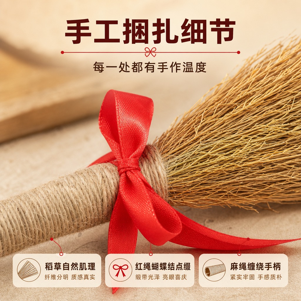 [商品] 使用【图3】稻草小毛刷捆红绳桌面摆件；保留稻草纤维肌… - 图片创意预览