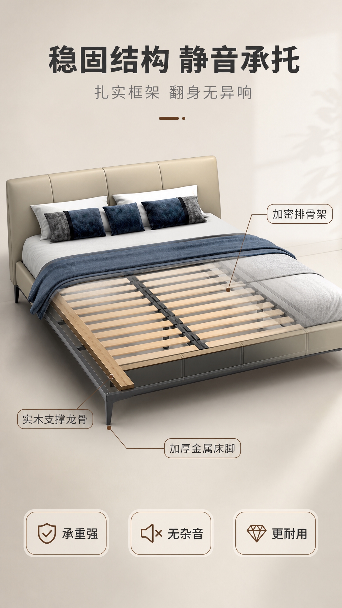 [商品] 使用【图1】意式轻奢围边床；保留床的整体外形、颜色和… - 图片创意预览