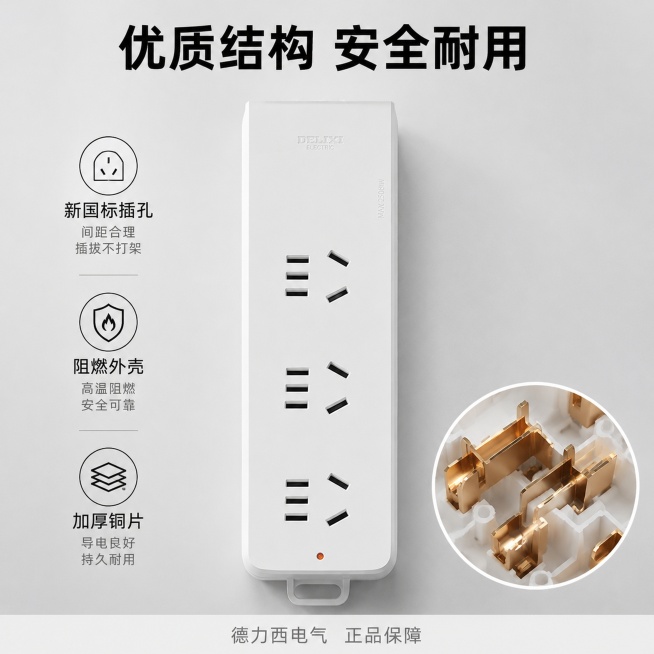 「图片1」，生成电商主图（2张），商品名称是德力西电气，生成场景图，适配拼多多平台，主图比例为1:1预览效果