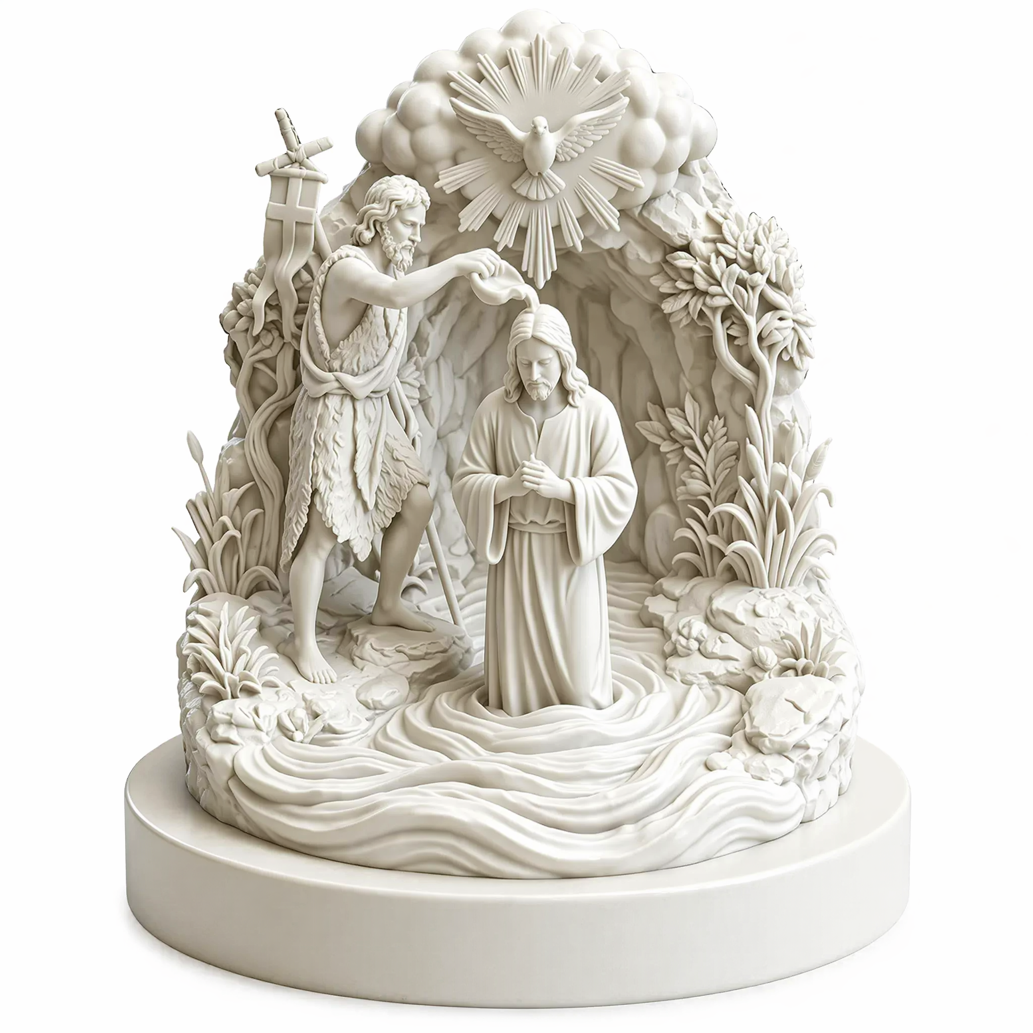 [主图-1] Jesus Baptism Sculpture… - 图片创意预览