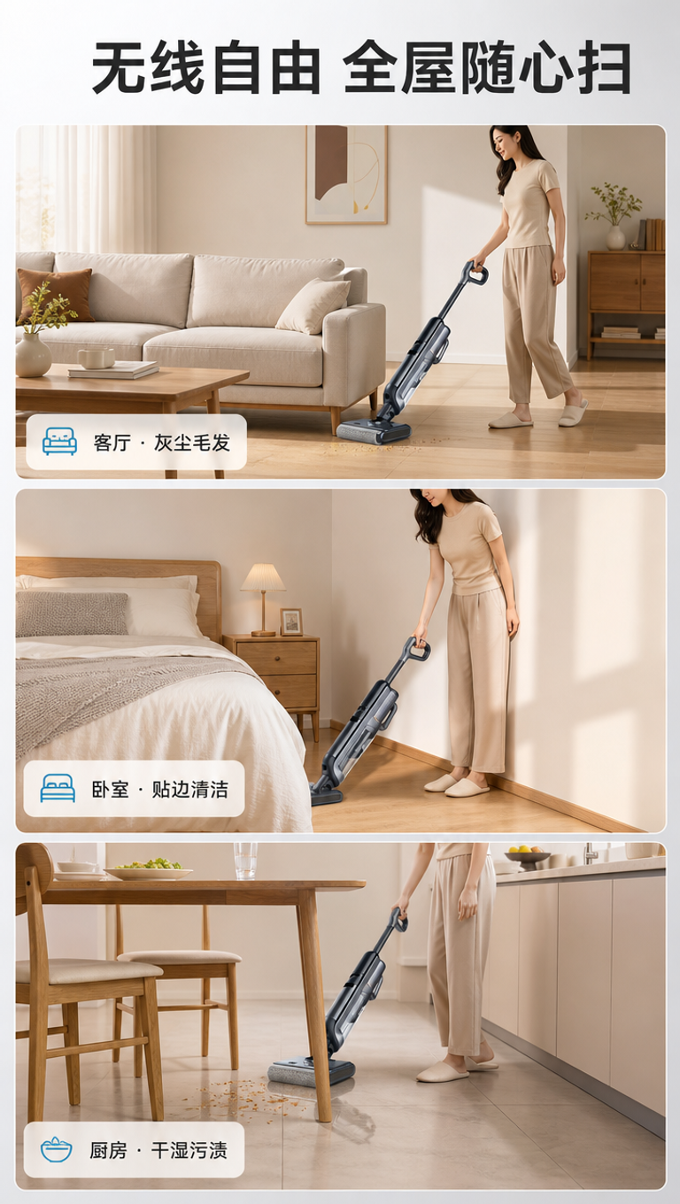 [商品] 使用【图1】追觅洗地机；保留深灰蓝机身颜色、无线手持… - 图片创意预览