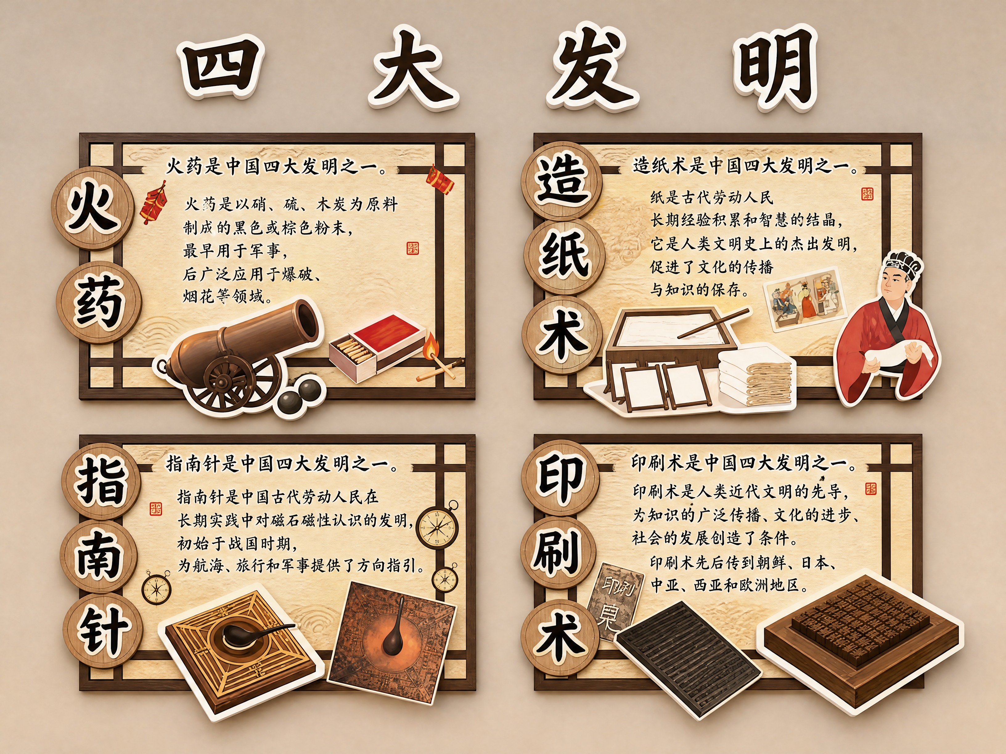 中国传统文化主题文化墙正面视图，完全正对平视角度，无透视变形。… - 图片创意预览