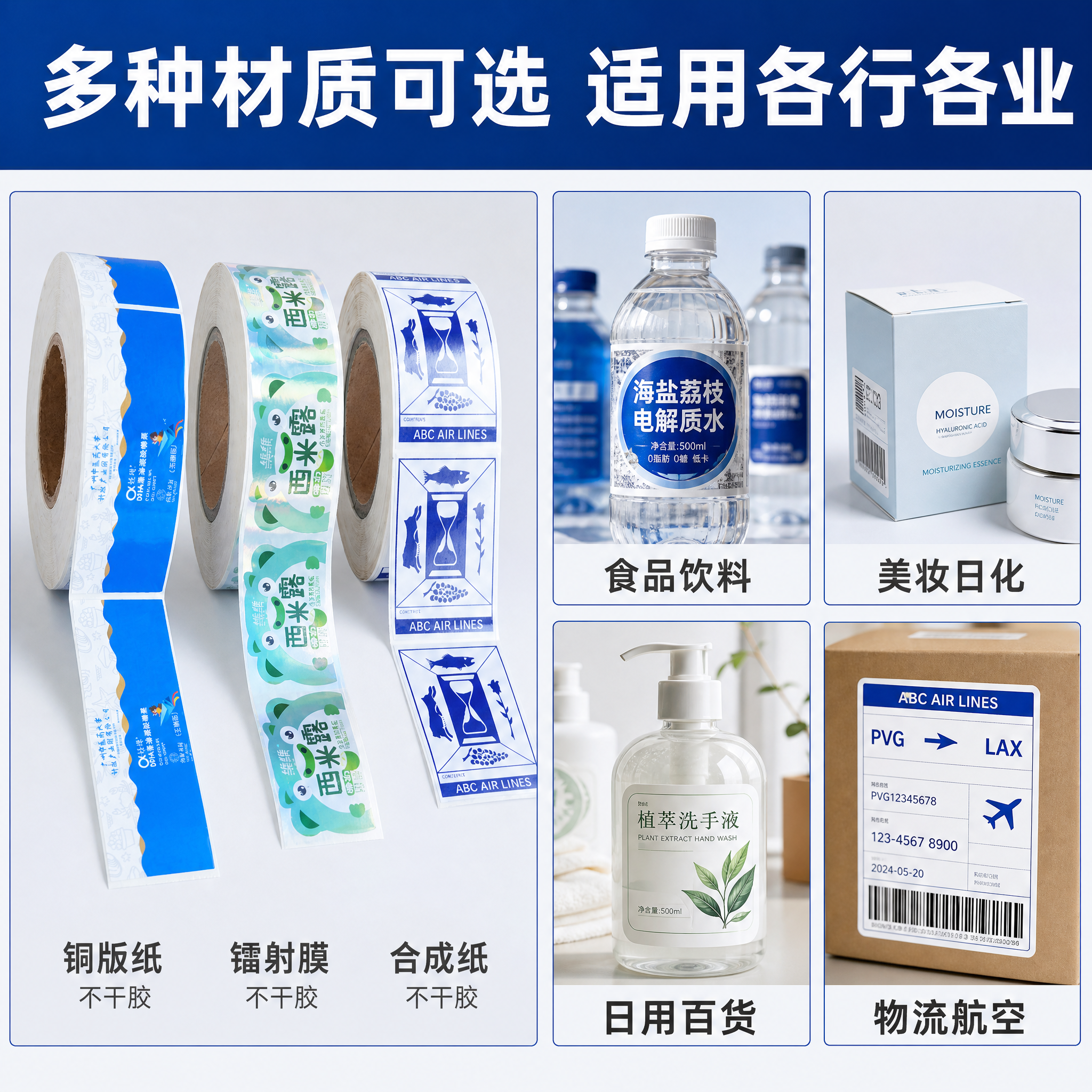 [主图-3] 材质与适用场景展示，说明多种材质可选和广泛应用范… - 图片创意预览