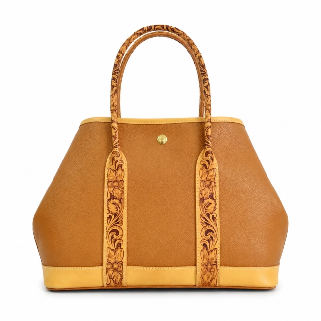 [Main Image 1] Oriental intangible cultural heritage leather carving genuine leather women's handbag预览效果
