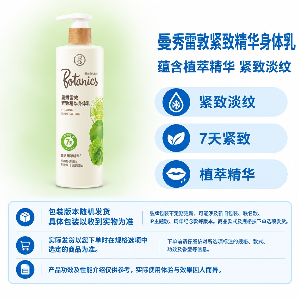 复刻参考母版版式，制作曼秀雷敦紧致精华身体乳电商单品图，1:1… - 图片创意预览
