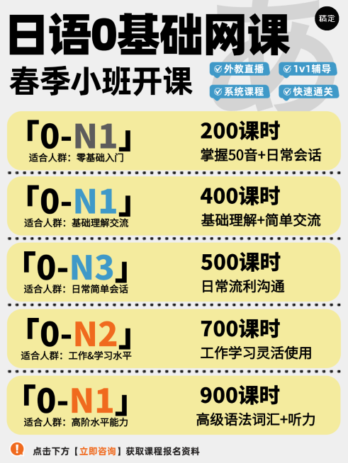 日语网课课程开班小红书封面预览效果