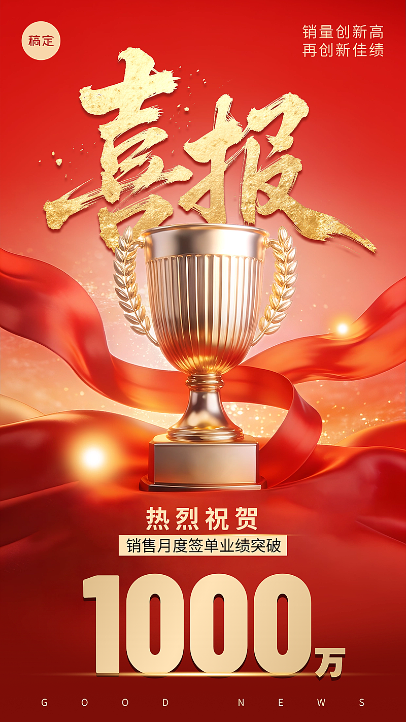 金融业绩宣传喜报手机海报