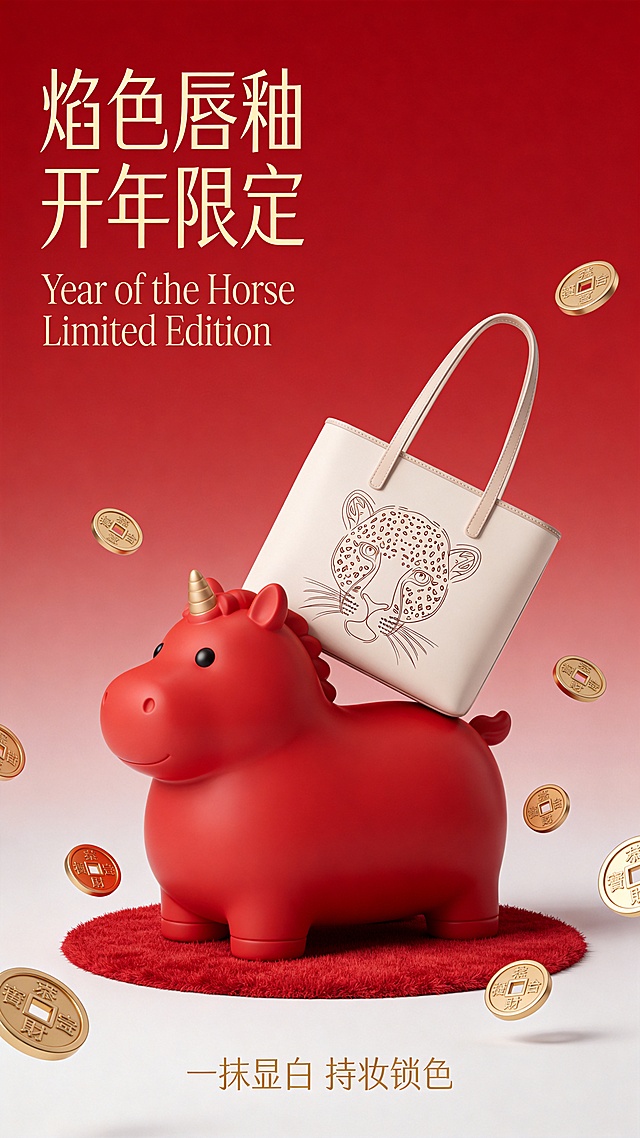 开年限定3d创意展台商品海报