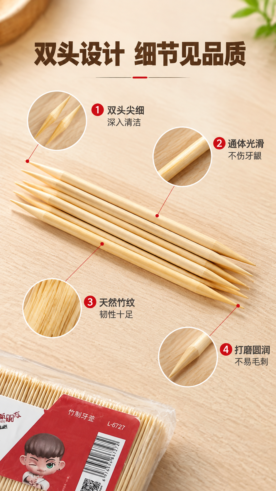 [商品] 使用【图1】鲁公子竹制牙签；保留牙签天然淡黄色竹材质… - 图片创意预览