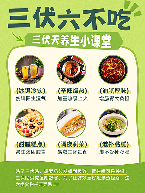 三伏天养生食谱知识科普分享简约风小红书配图