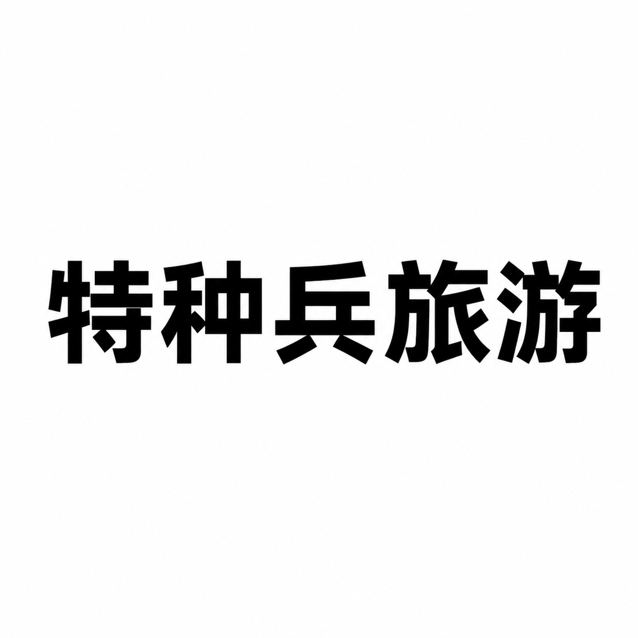 纯白色正方形背景，画面正中央有一个大号黑色粗体汉字词语"特种兵… - 图片创意预览