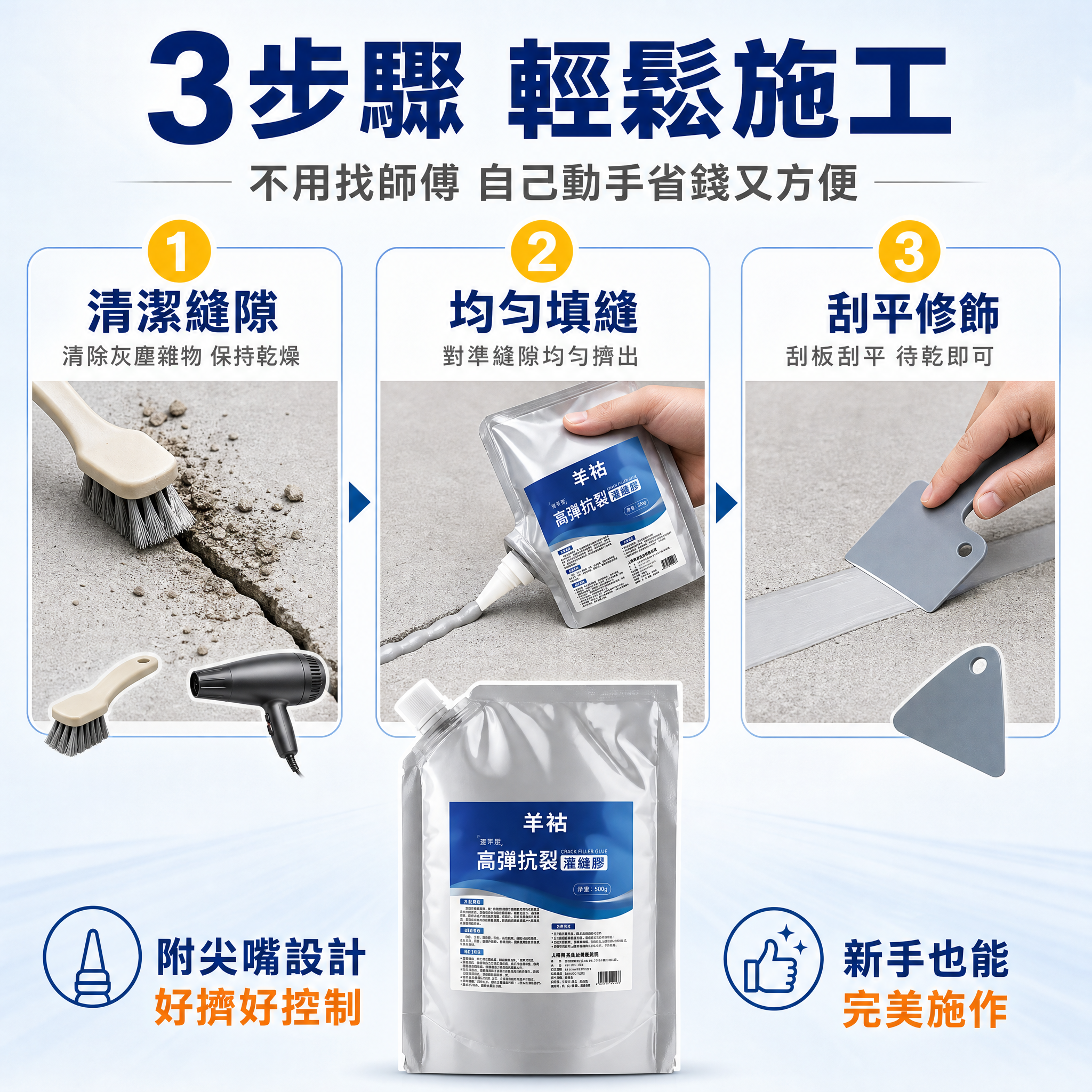 [主圖-5] 施工步驟教學 三步驟簡單上手 [氛圍風格] 清晰… - 图片创意预览