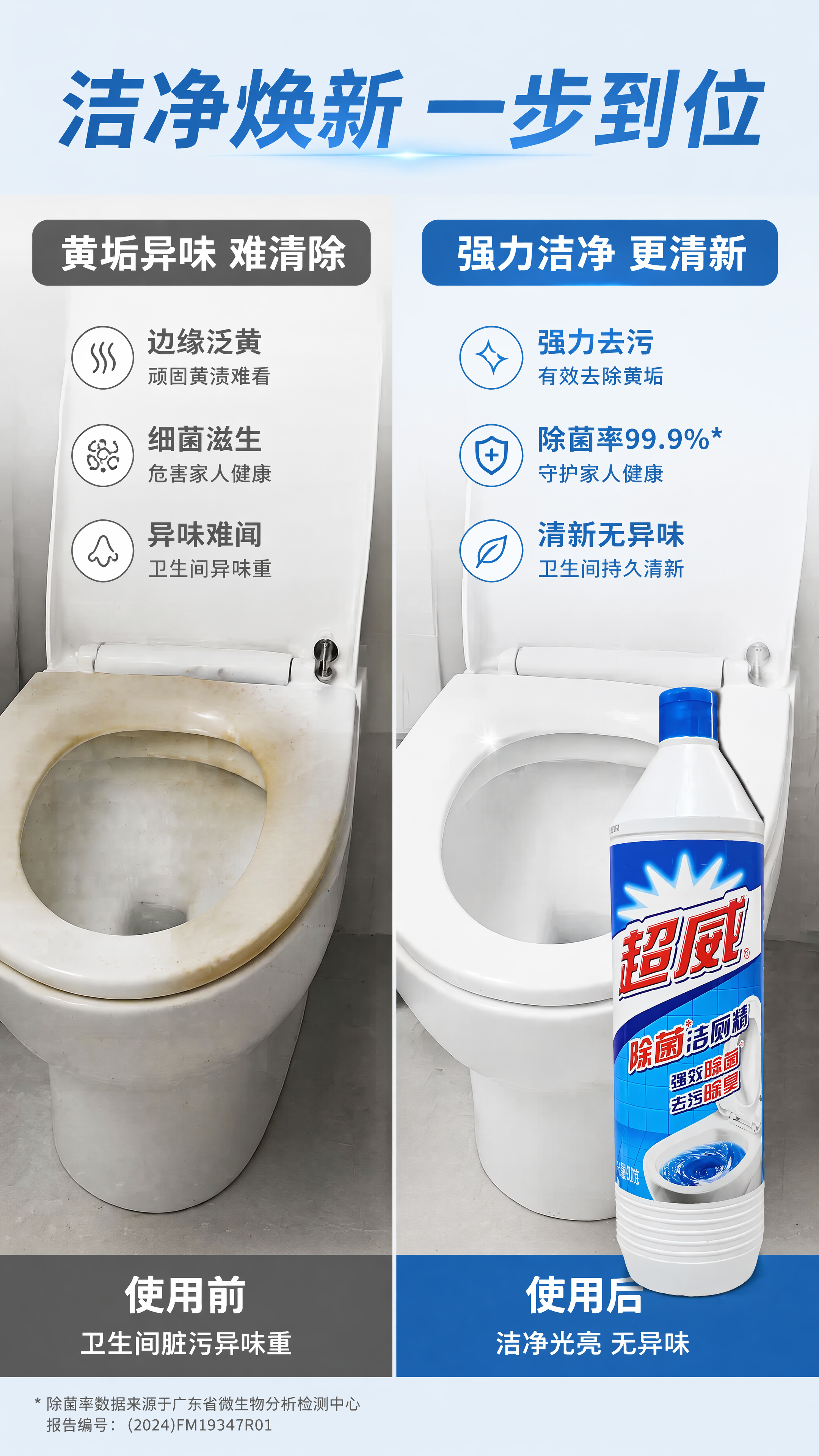 [第2屏] 痛点对比屏-传统洁厕 vs 超威除菌洁厕精效果对比… - 图片创意预览