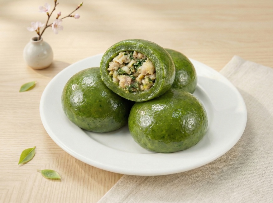 将图中的青团外形调整得更圆润饱满预览效果