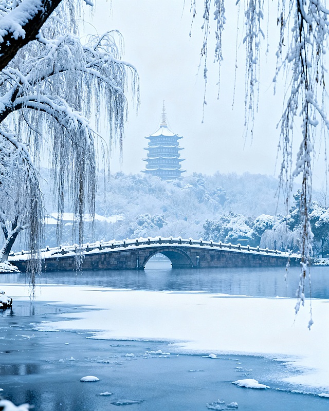西湖雪景