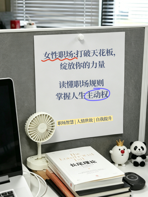 女性职场提升秘籍攻略分享工位实景风小红书封面预览效果