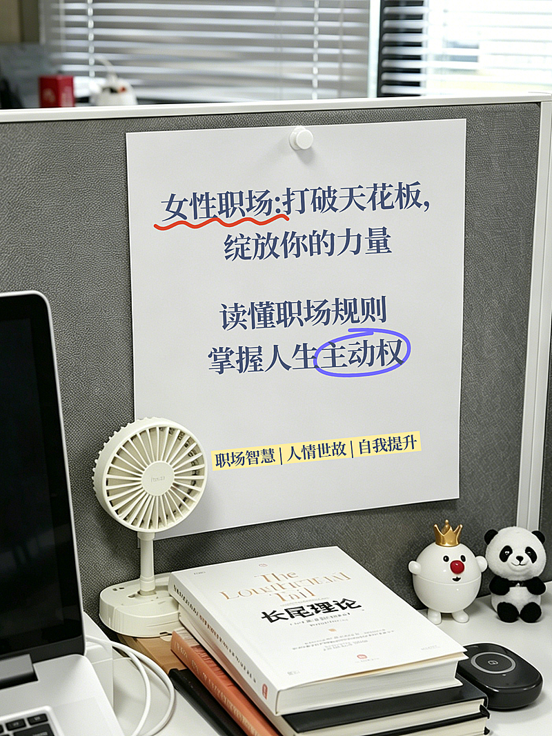 女性职场提升秘籍攻略分享工位实景风小红书封面