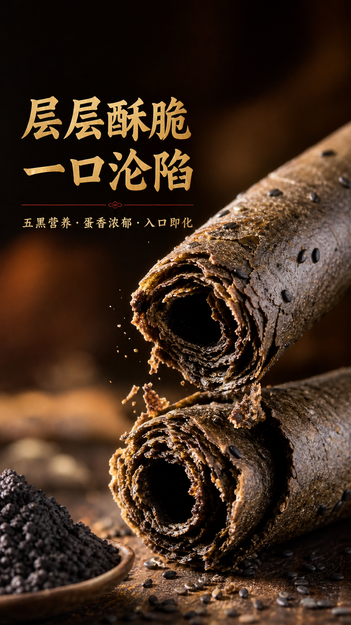 电商详情页第6屏（口感细节特写），主题：层层酥脆 一口沦陷。统… - 图片创意预览