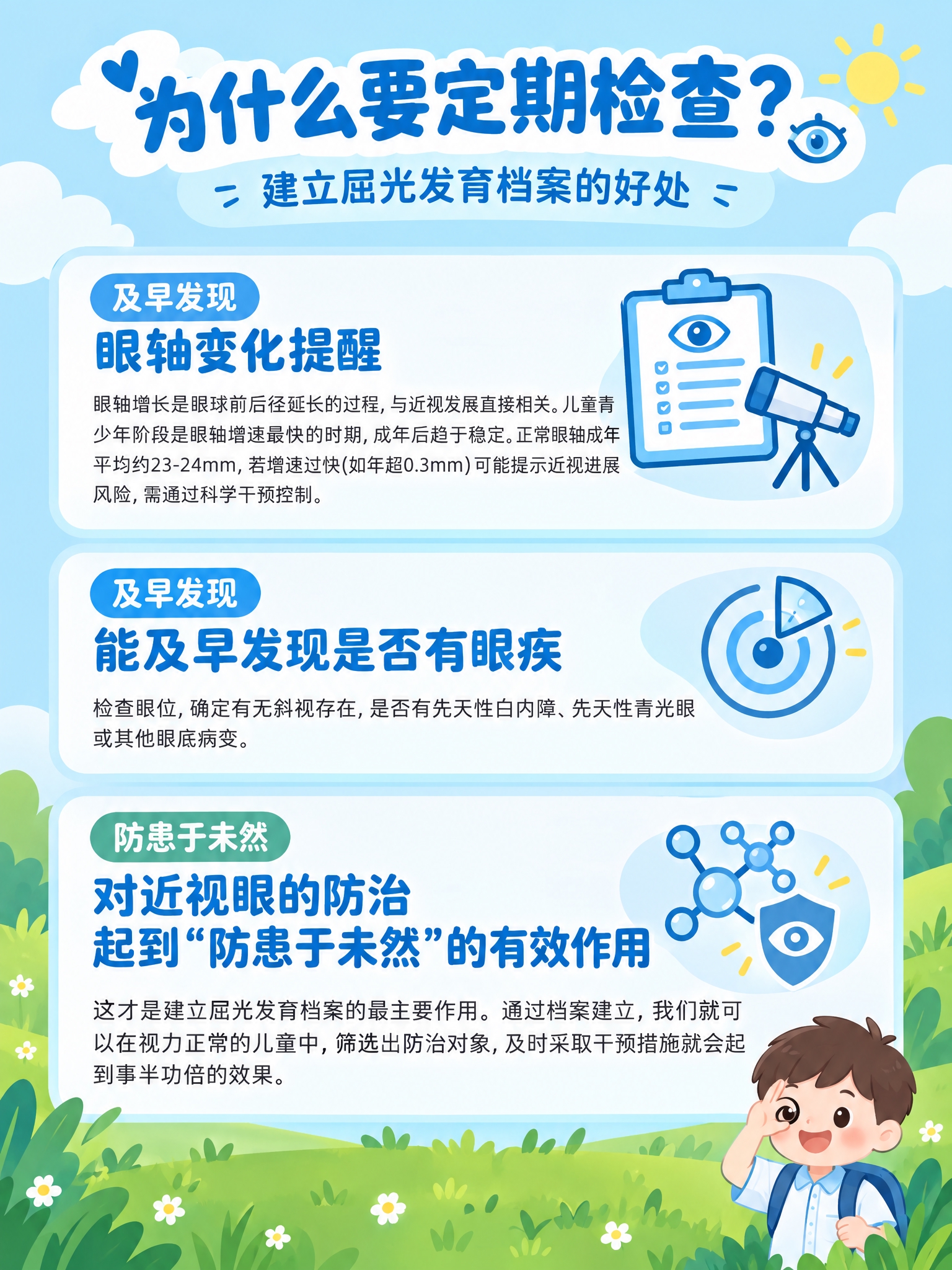 重新设计这张儿童视力健康科普海报，保留全部文字内容：主标题“为… - 图片创意预览