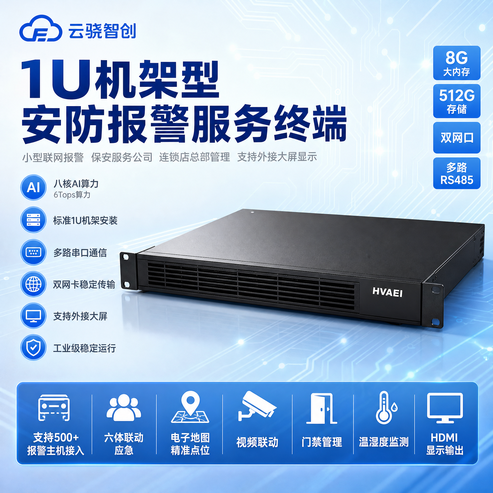 [主图] 1U机架型安防报警服务终端 品牌主视觉海报 [统一基… - 图片创意预览