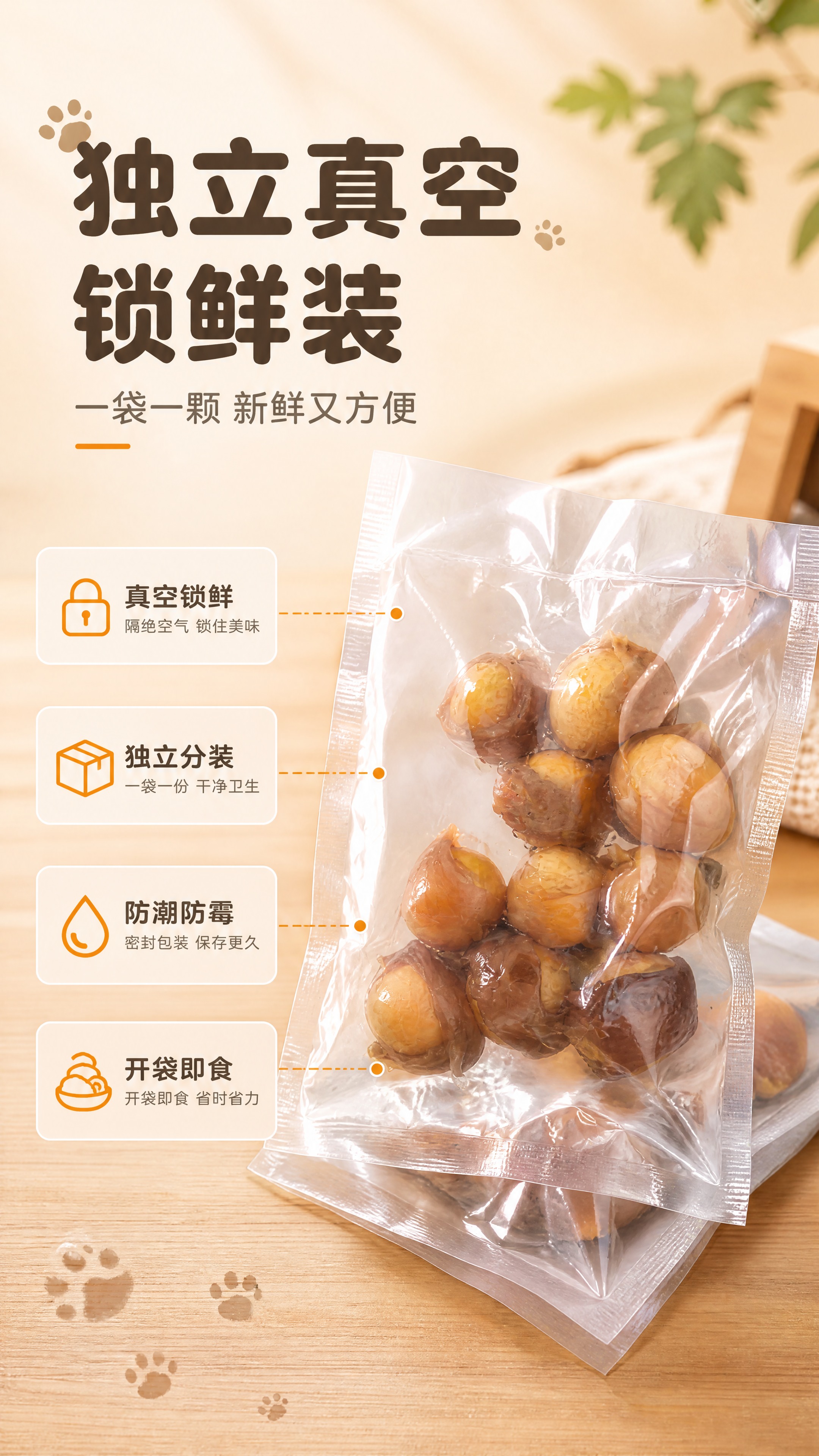 [商品] 使用【图2】真空透明袋装鸡肉鸭肉混合绕蛋黄；保留真空… - 图片创意预览