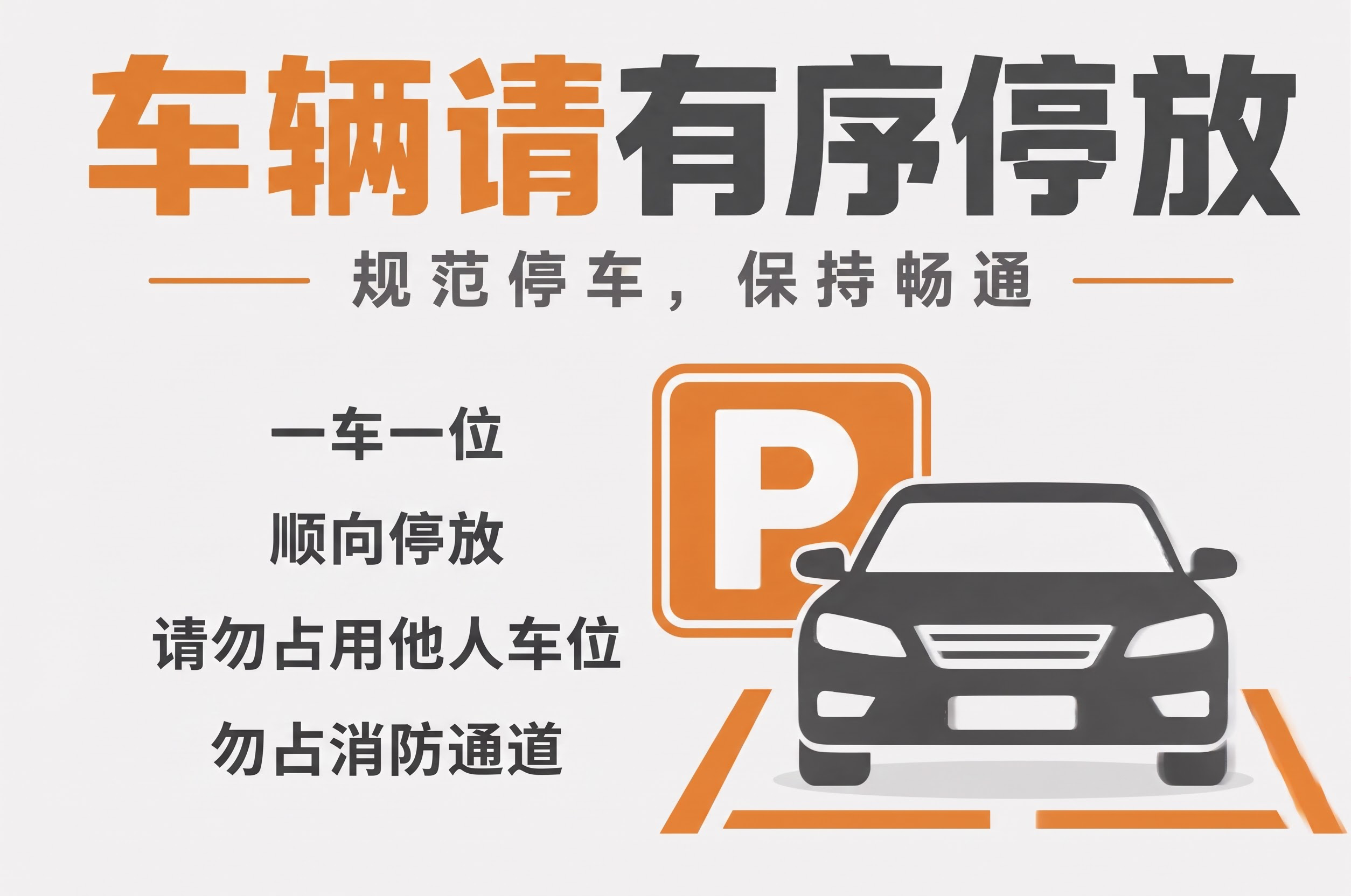 去掉小字前的图标，并增加一点请勿占用他人车位 适当缩小并调整小… - 图片创意预览