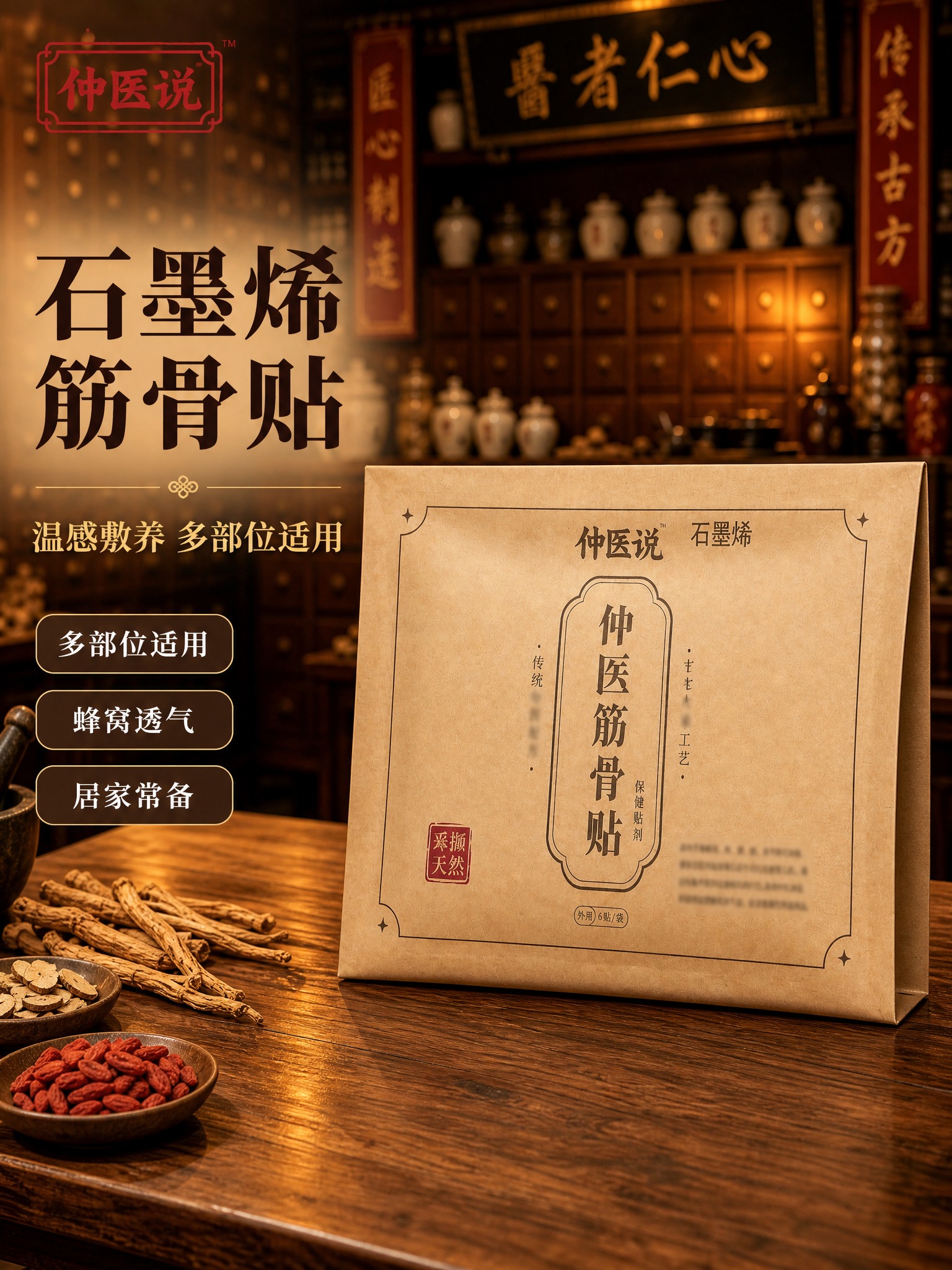[主图-1] 首图点击率，主题为仲医说石墨烯筋骨贴，面向50+… - 图片创意预览
