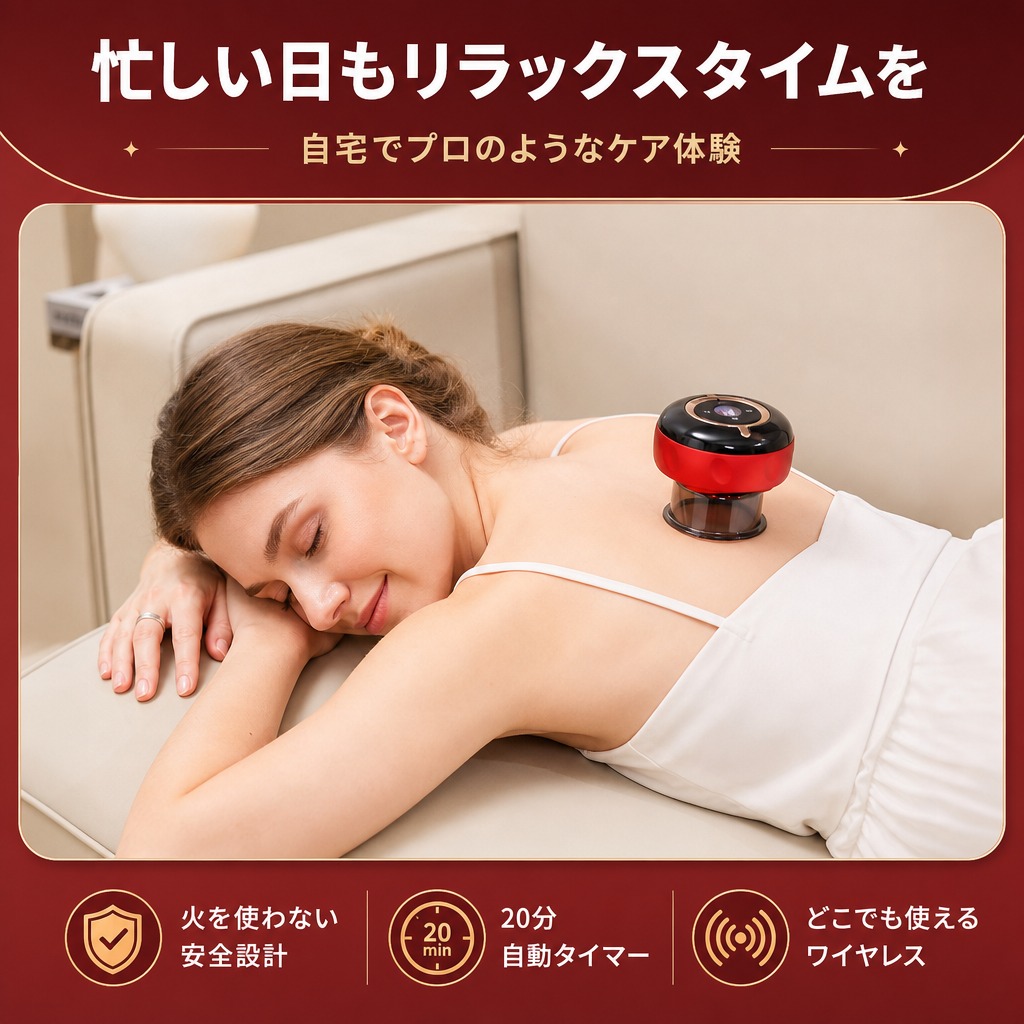 [商品] 使用【图6】欧美女性背部使用红黑智能拔罐仪；保留产品… - 图片创意预览