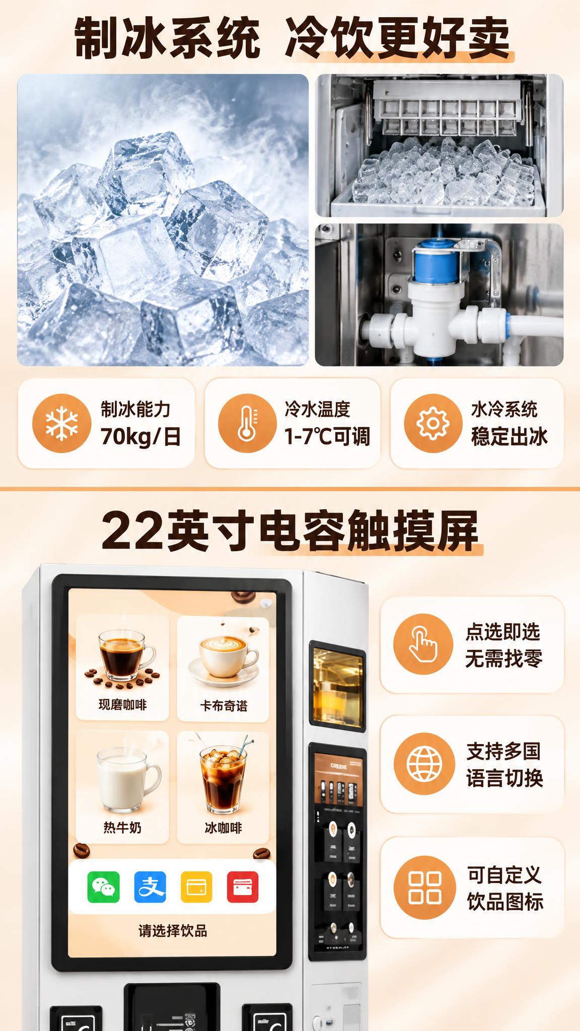[商品] 参考【图1】咖啡自助售货机：左半部竖版22英寸黑边框… - 图片创意预览